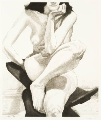 Philip Pearlstein, Nude on Dahomey Stool, 1975-1976