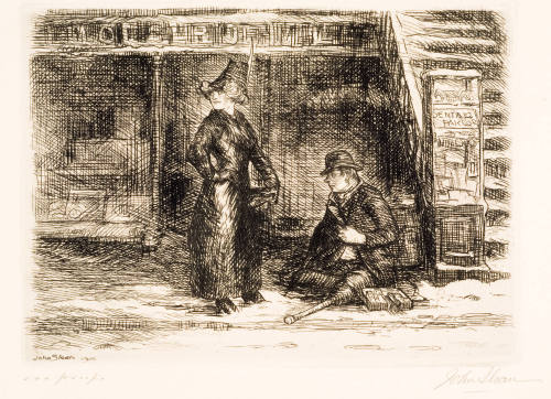John Sloan, Girl and Beggar, 1910
