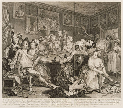 William Hogarth, A Rake's Progress: The Tavern Scene, 1735
