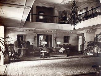 Reception Hall Interior, West end with Balcony, circa 1917