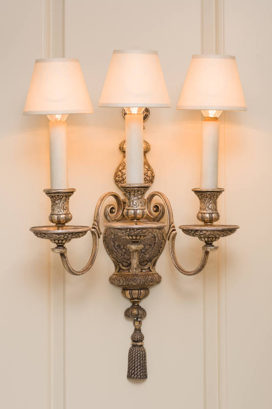 Edward F. Caldwell & Company, Silvered Wall Bracket with Three Lights, circa 1917