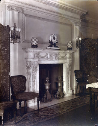 Dining room fireplace, circa 1918