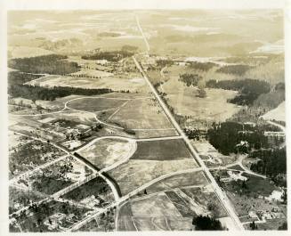 Aerial view of Reynolda estate, including area west of Reynolda Road. 