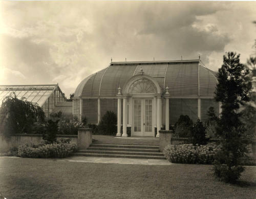 Greenhouse conservatory with steps