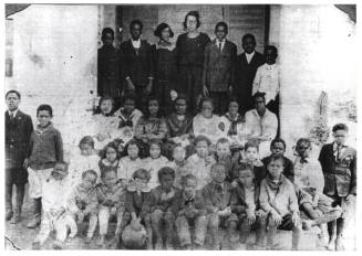 Group picture of children at Five Row School, circa 1920