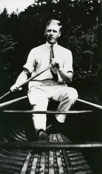 J. Alfred Drage in a canoe on Lake Katharine, circa 1920