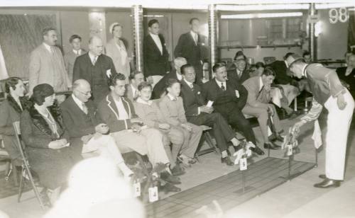 Charlie and Mary Reynolds Babcock Watching a Horse Race Game, undated