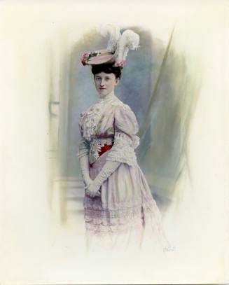 Hand-tinted honeymoon portrait of Katharine Reynolds, 1905 